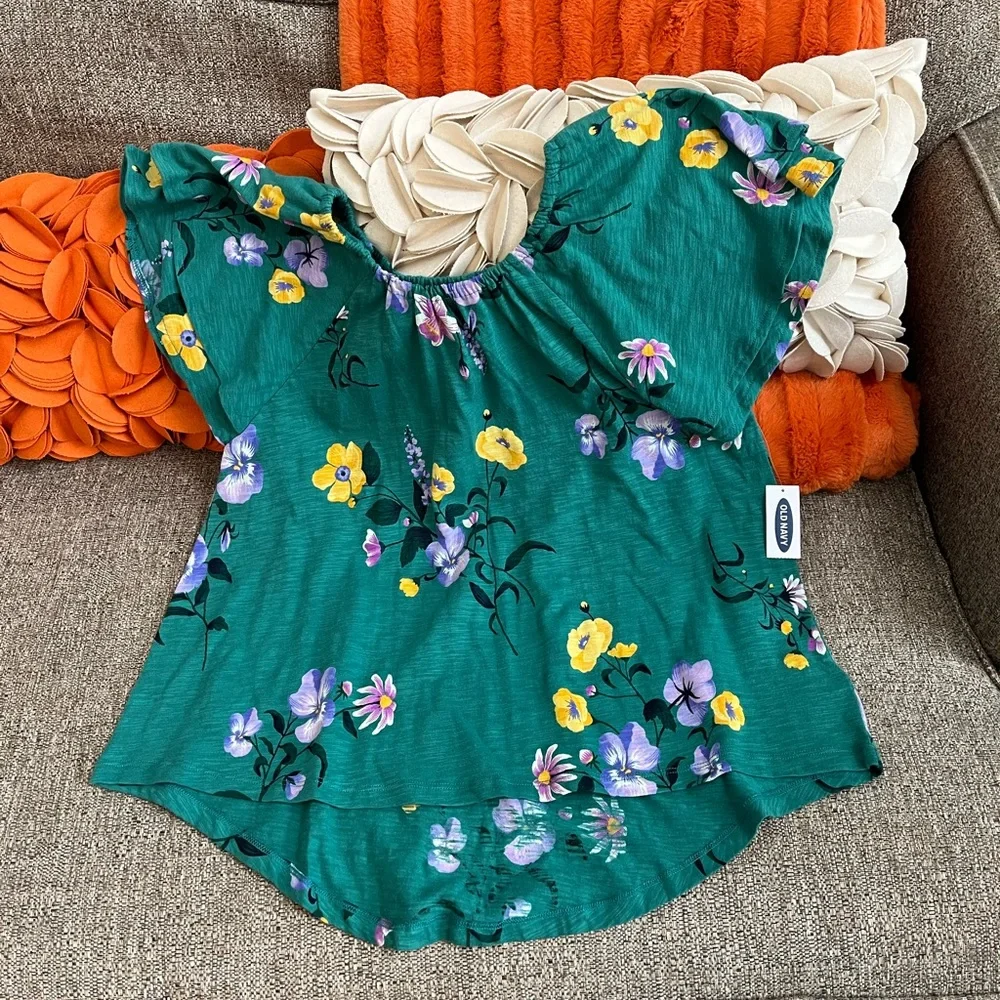 ❣️🆕Old Navy Girls Floral Print Short Flutter Sleeve Top❣️